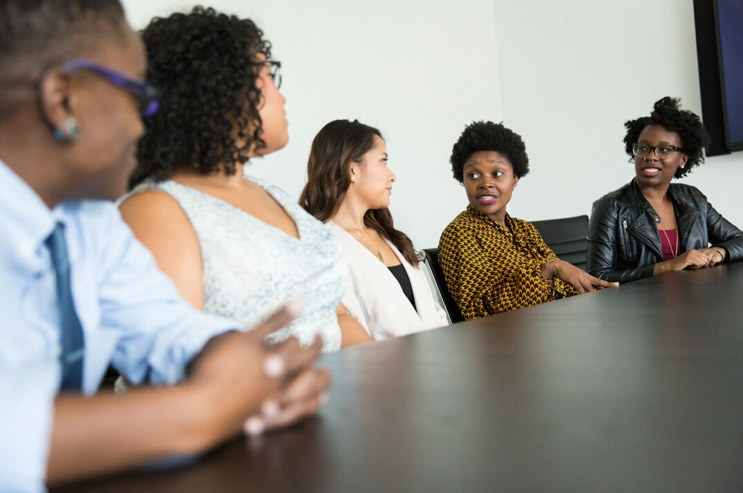 diverse group of people discussing