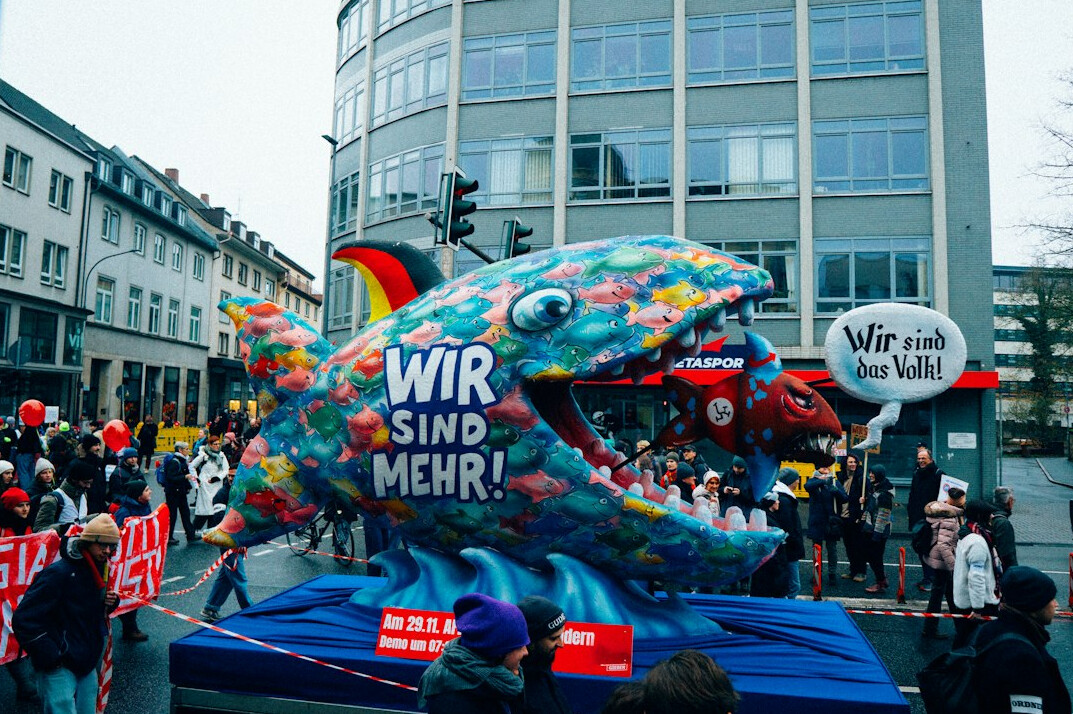 german citizens at climate rally